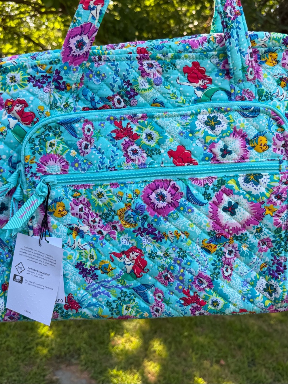Rare Vera Bradley Disney Ariel Floral Weekender Travel Bag NWT - Picture 6 of 12